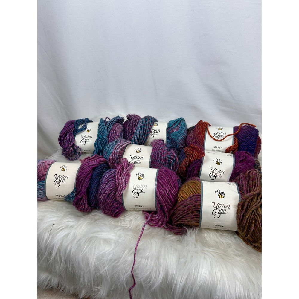 Yarn Bee Aspyn Alpaca Blend Bulky Yarn Lot 8 Skeins Autumn Blooms Bluebird